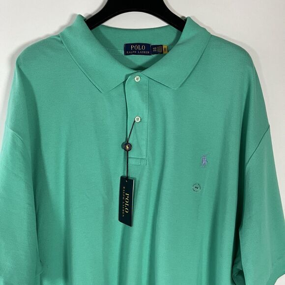 Polo Ralph Lauren Short Sleeve Polo Size 4XB Turquoise Green Preppy Golf Office - Picture 1 of 12